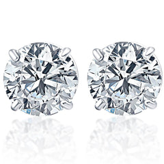 Platinum 2Ct TW Round Cut Diamond Studs Lab Grown