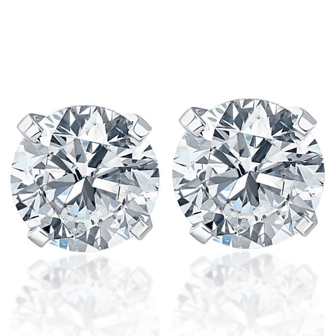 2.00Ct Round Brilliant Cut Natural Diamond Stud Earrings 14K Gold Classic Setting