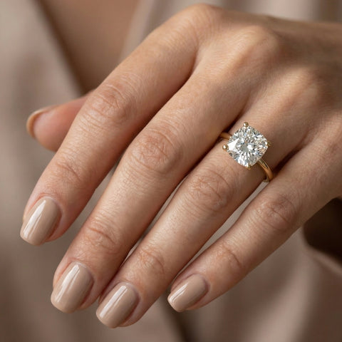 Certified 3Ct Cushion Diamond Solitaire Engagement Ring 14k Gold or Pt Lab Grown (G-H, VS)