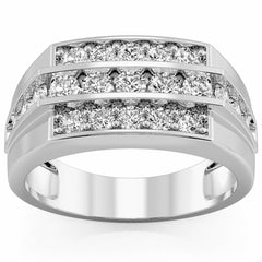 F/VS 1.50Ct Men's Diamond Wedding Annivesary Ring Gold Lab Grown
