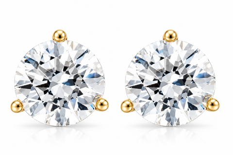 1/3ct Round Genuine Diamond Martini Studs 14K Yellow Gold