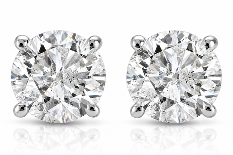 1/2Ct TW Round Natural Diamond Studs Women's Earrings 14K White Or Yellow Gold