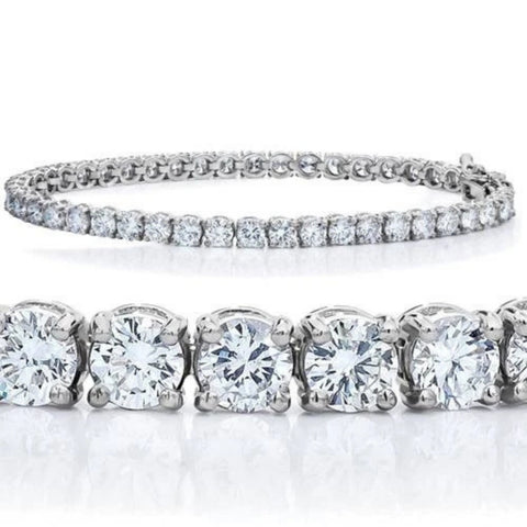 9 TCW 14k White Gold Diamond Round Cut Tennis Bracelet