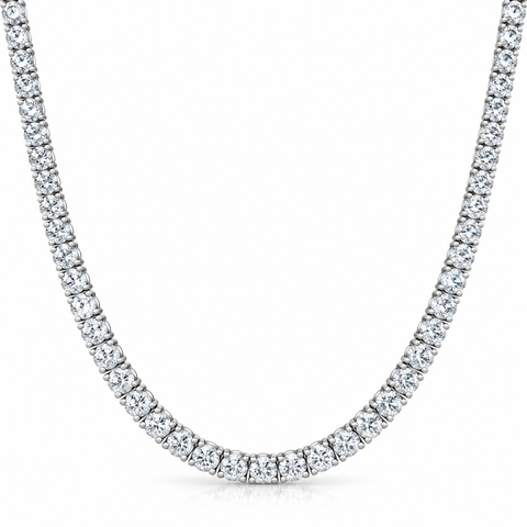 5 - 20Ct Platinum Diamond Tennis Necklace 18" Lab Grown