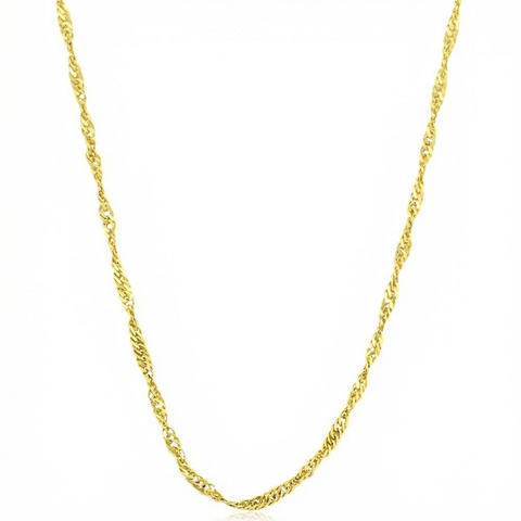 10k Yellow Gold Singapore Chain Necklace (18 inches)