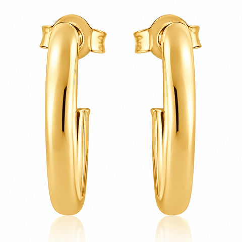 14k Yellow Gold 3mm Small Women's Hoop Earrings .5"  Tall 1 grams