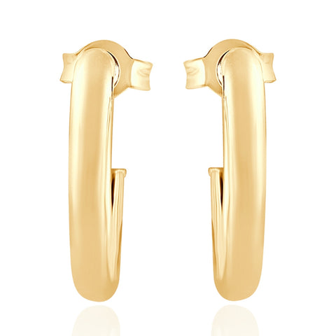 14k Yellow Gold 3mm Small Women's Hoop Earrings .5"  Tall 1 grams
