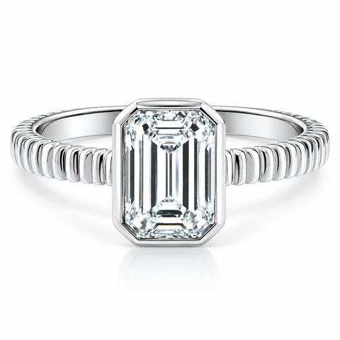 1.52 Ct G/SI1 Emerald Solitaire Diamond Engagement Ring 14k White Gold Lab Grown