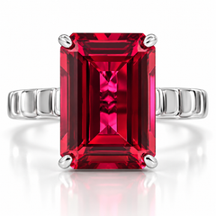 14x10mm Ruby Jasmine Ring 14k White Gold Lab Grown