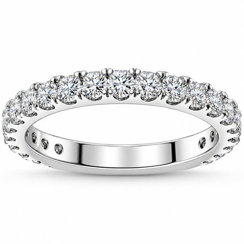1 ct Diamond Wedding Ring 14k White Gold Womens Anniversary Stackable Jewelry