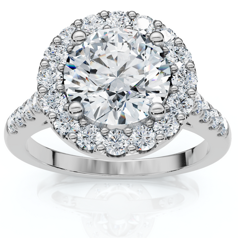 2Ct Diamond Engagement Ring 14k White Gold Lab Grown