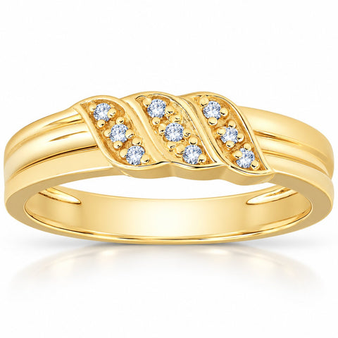 Mens 10k Yellow Gold Diamond Ring Anniversary Wedding Band