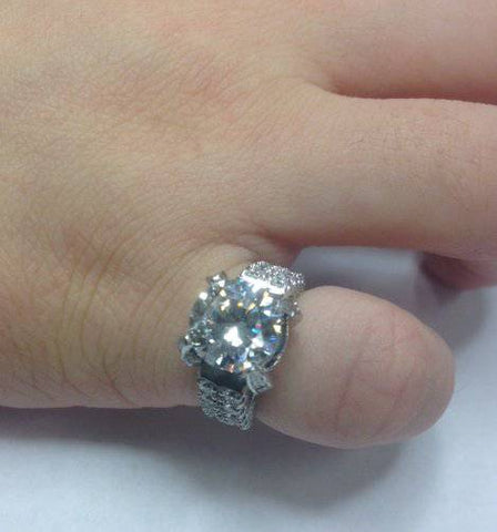 Certified 4.50 Ct Lab Grown Diamond Engagement Ring 14K White Gold (FG/VS2-SI1)