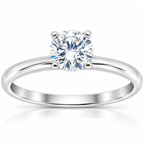 5/8ct Solitaire Round Diamond Engagement Ring 14K White Gold Brilliant Jewelry