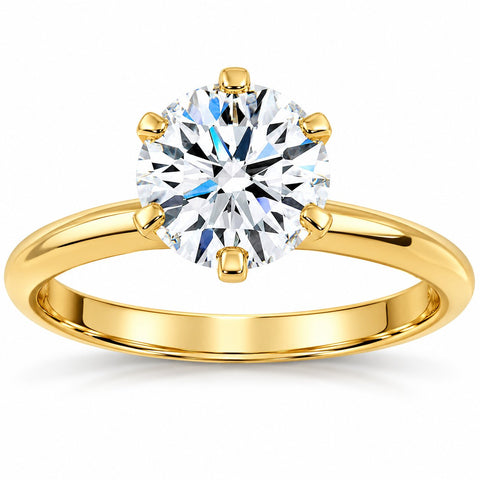 1 1/4 Ct Diamond Solitaire Engagement Ring 14k Yellow Gold Enhanced