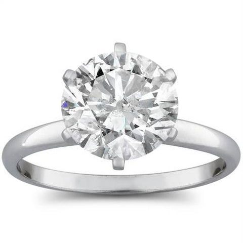 2 1/2ct Round Diamond Solitaire Engagement Ring 14K White Gold Enhanced