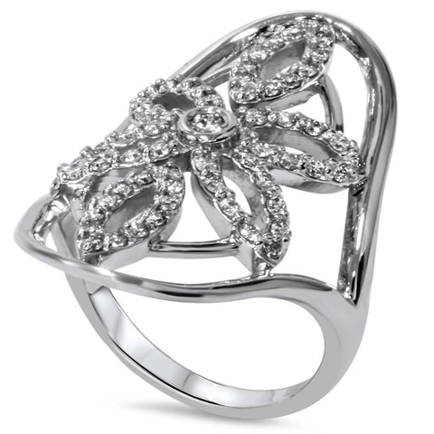 5/8ct Vintage Diamond Right Hand Knuckle Ring 14K White Gold