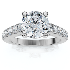 1 3/4Ct Round Cut Lab Grown Diamond Engagement Ring in 10k White Gold