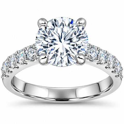 Certified 3.50Ct Diamond Engagement Ring Solitaire 14K White Gold Lab Grown (G/VS1)