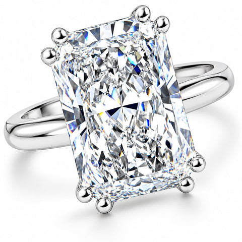 Certified 5Ct Radiant Cut Diamond Engagement Ring 14k Gold Lab Grown (GH/VS)