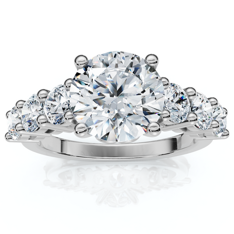 Certified 3 Ct Diamond Engagement Ring 14k White Gold Lab Grown