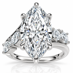 Certified 3 1/2Ct Marquise Diamond Montauk Engagement Ring 14k Gold Lab Grown