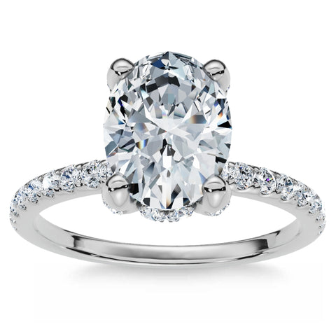 VS 1.50Ct Oval Diamond Engagement Ring White Yellow or Rose Gold Lab Grown