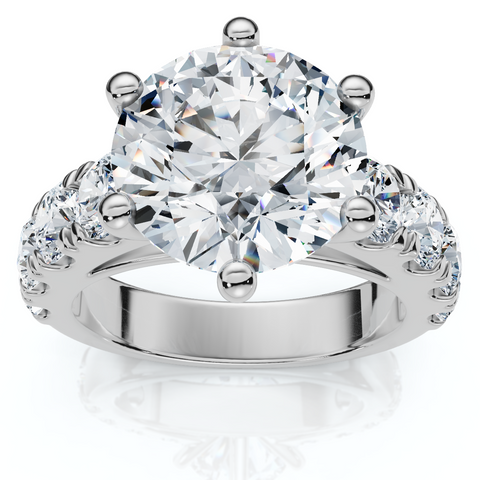 Certified 5 1/2 cttw Diamond Engagement Ring 14k White Gold Lab Grown