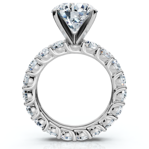 7Ct Diamond (4ct center) Eternity Engagement Ring Lab Grown 14k White Gold