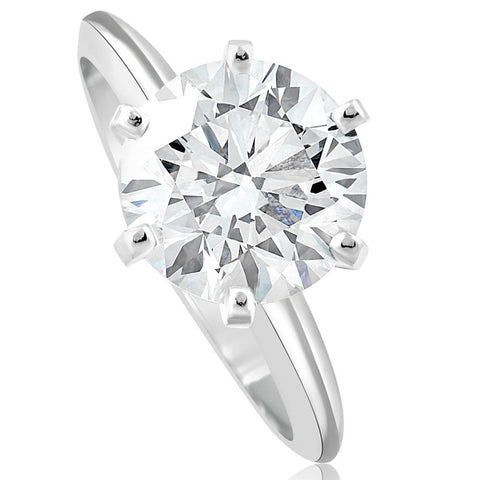 G/SI1 3 Ct Diamond Solitaire Platinum Engagement Ring Lab Grown