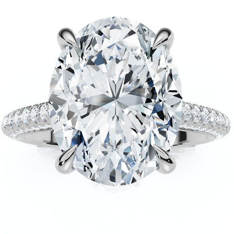 Certified 4.30Ct Oval Diamond Side Halo Engagement Ring 14k White Gold Lab Grown