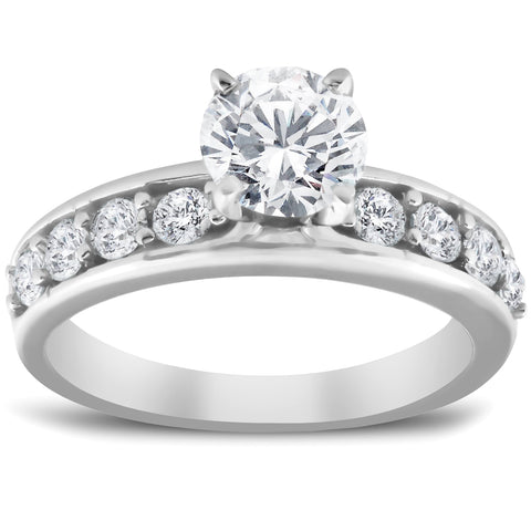 SI/G 2 Carat Round Cut Diamond Engagement Solitaire Ring 14k White Gold Enhanced