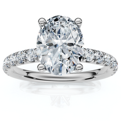 VS 1 1/2Ct Oval Diamond Engagement Ring 14k White Yellow or Rose Gold Lab Grown