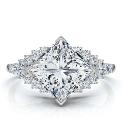 Certified 2.25Ct Princess Cut Diamond Engagement Ring 14k Gold or Pt Lab Grown