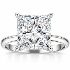 Certified 5Ct Princess Cut Diamond 14k White Gold Engagement Ring Lab Grown