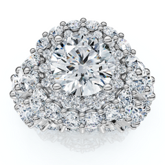 Certified Huge 26Ct Diamond Engagement Ring in 14k Gold Lab Grown