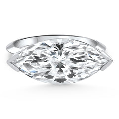 6Ct White Gold Certified Lab Grown Marquise Diamond East West Engagement Ring