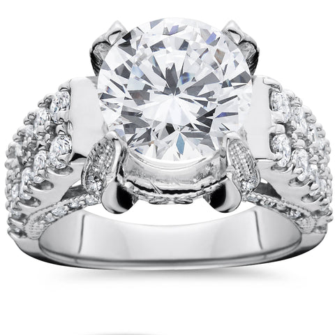 Certified 4.50 Ct Lab Grown Diamond Engagement Ring 14K White Gold (FG/VS2-SI1)