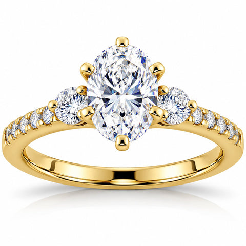 VS 1.50 Ct Oval Diamond Engagement Ring 14k Yellow Gold Lab Grown
