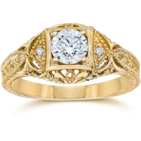 Emery 5/8Ct   Genuine Diamond Engagement 14K Yellow Gold