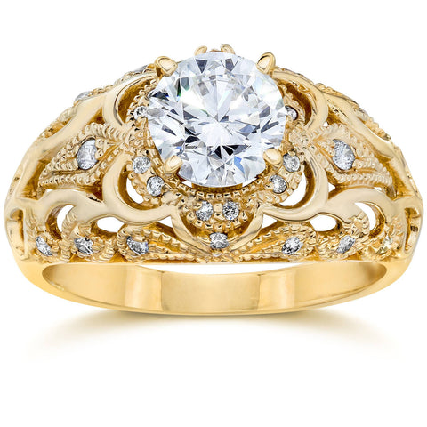 Emery .75Ct   Diamond Antique Engagement 14K Yellow Gold