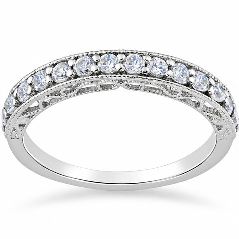 3/8ct Diamond   Stackable Wedding Ring 14K White Gold