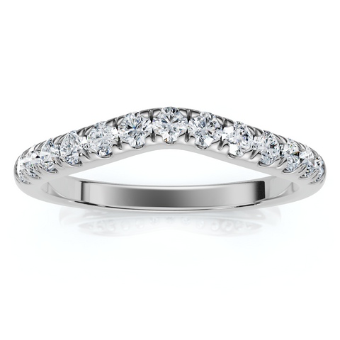 1/3ct Curved Diamond Wedding Guard Ring 14K White Gold