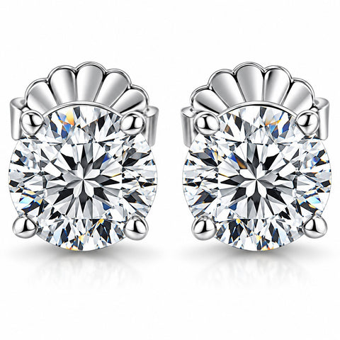 Certified 12Ct TW Diamond Studs Lab Grown 14k White Gold
