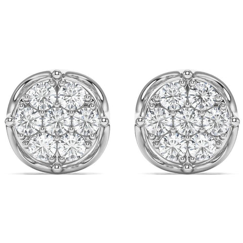 1 - 2 3/4Ct Diamond 7-Stone Stud Earrings White, Yellow, or Rose Gold Lab Grown