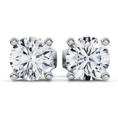 1 Ct TW Round Diamond Screw Back Studs 14k White Gold Lab Grown