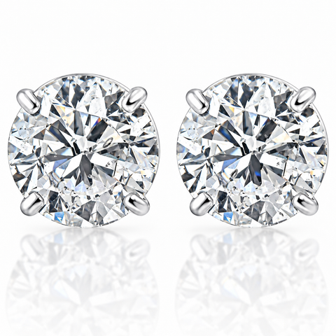 2.00Ct Round Brilliant Cut Natural Diamond Stud Earrings14K Gold Basket Setting