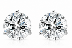 Certified 4 1/2 Ct Lab Grown Diamond Martini Screw Back Studs 14k White Gold