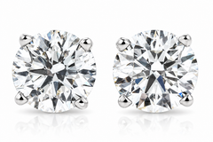 4 Ct TW Certified Diamond Screw Back Studs 14k White Gold Lab Grown (GH,VS2-SI1)