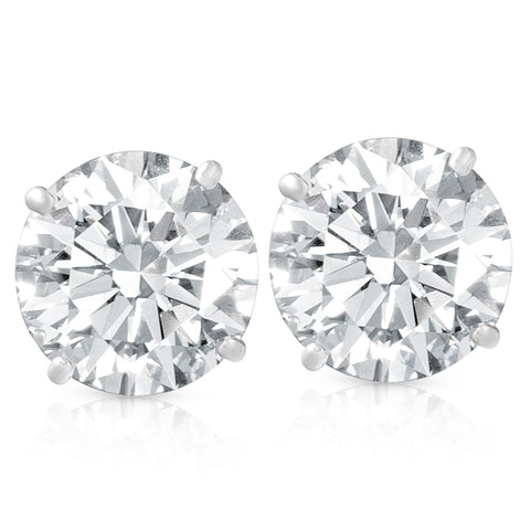 Certified 2Ct Diamond Studs 14k White Gold (EF/VS)